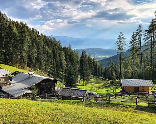 view from the alp to the mountains