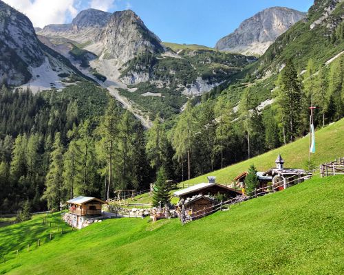 die schönste Kulisse hinter der Lärchbodenalm