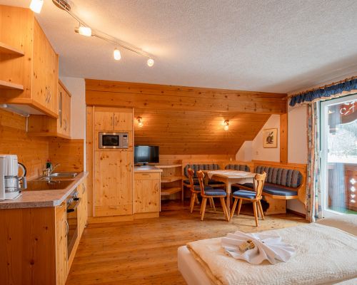 spacious kitchen in the apartment